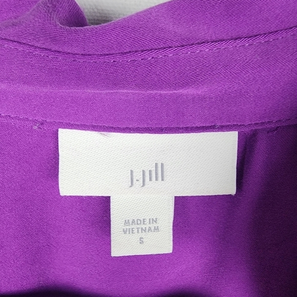 J. Jill Soft Luxe Button Front Shirt Purple Gem Size Small - Picture 4 of 7